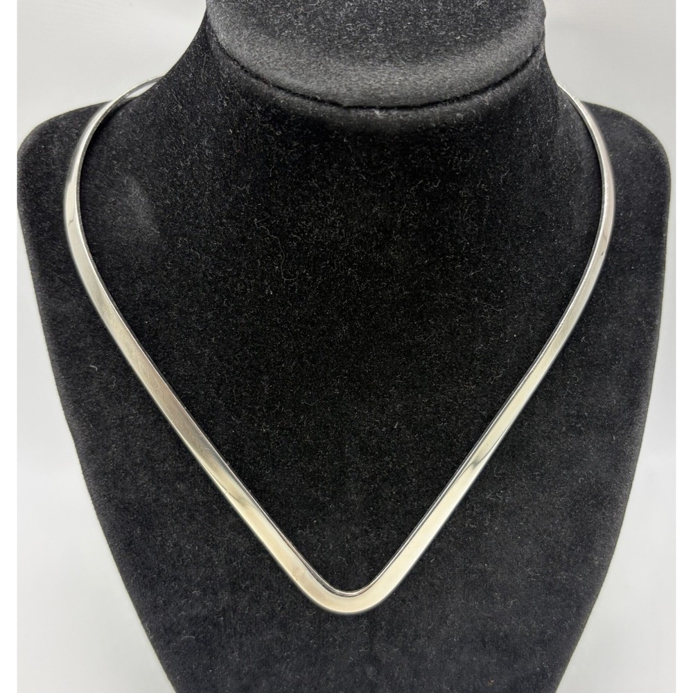 Sterling V Shape Collar Necklace Choker Silver 925 Classic Timeless